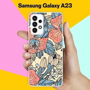 Силиконовый чехол на Samsung Galaxy A23 Цветочки / для Самсунг Галакси А23 5 Джи