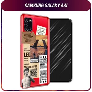 Силиконовый чехол на Samsung Galaxy A31 / Самсунг Галакси А 31 "Санкт-Петербург коллаж", прозрачный