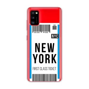 Силиконовый чехол на Samsung Galaxy A41 / Самсунг Галакси A41 "Билет в Нью-Йорк", прозрачный
