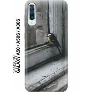 Силиконовый чехол на Samsung Galaxy A50, A50s, A30s, Самсунг А50, А30с, А50с с принтом "Птичка на окне"