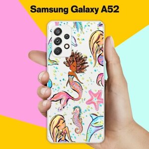 Силиконовый чехол на Samsung Galaxy A52 Дельфин и русалка / для Самсунг Галакси А52