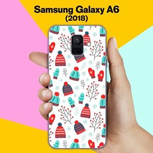 Силиконовый чехол на Samsung Galaxy A6 (2018) Узор зимний / для Самсунг Галакси А6 2018