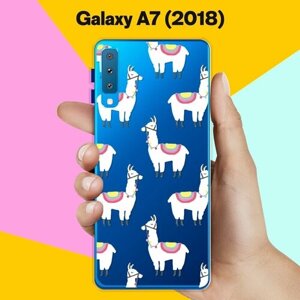Силиконовый чехол на Samsung Galaxy A7 (2018) Ламы / для Самсунг Галакси А7 2018