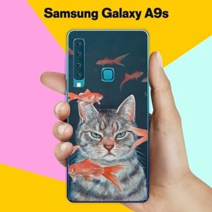 Силиконовый чехол на Samsung Galaxy A9s Кот на рыбалке / для Самсунг Галакси А9с