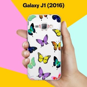 Силиконовый чехол на Samsung Galaxy J1 (2016) Бабочки / для Самсунг Галакси Джей 1 (2016)