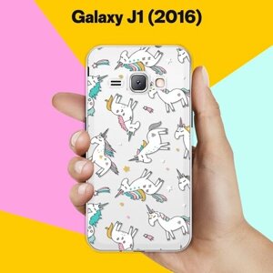Силиконовый чехол на Samsung Galaxy J1 (2016) Единороги / для Самсунг Галакси Джей 1 (2016)