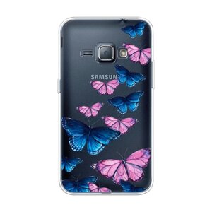 Силиконовый чехол на Samsung Galaxy J1 2016 / Самсунг Галакси J1 2016 "Полет бабочек", прозрачный