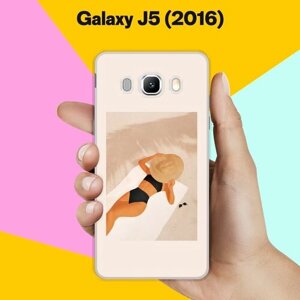 Силиконовый чехол на Samsung Galaxy J5 (2016) Девушка на пляже / для Самсунг Галакси Джи 5 2016