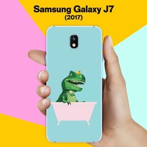 Силиконовый чехол на Samsung Galaxy J7 (2017) Динозавр и утка / для Самсунг Галакси Джей 7 2017