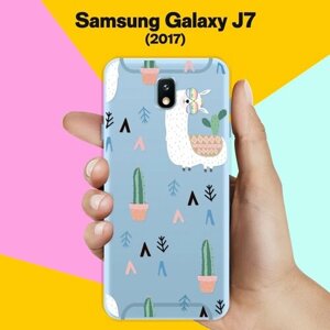 Силиконовый чехол на Samsung Galaxy J7 (2017) Лама / для Самсунг Галакси Джей 7 2017