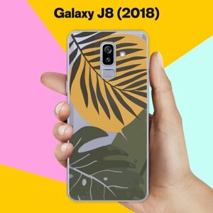 Силиконовый чехол на Samsung Galaxy J8 (2018) Цветы / для Самсунг Галакси Джи 8 2018