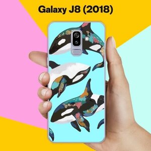 Силиконовый чехол на Samsung Galaxy J8 (2018) Косатки / для Самсунг Галакси Джи 8 2018