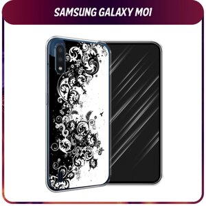 Силиконовый чехол на Samsung Galaxy M01 / Самсунг Галакси M01 "Черно белый узор"