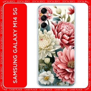 Силиконовый чехол на Samsung Galaxy M14 5G / Галакси M14 5G Садовые цветы рисунок