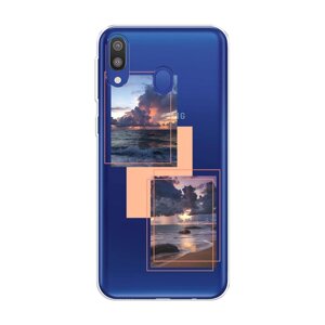 Силиконовый чехол на Samsung Galaxy M20 / Самсунг Галакси M20 "Sky collage", прозрачный