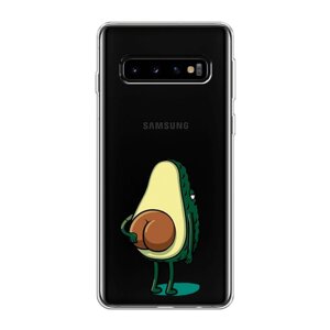 Силиконовый чехол на Samsung Galaxy S10 / Самсунг Галакси S10 Попа авокадо, прозрачный