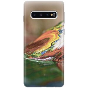 Силиконовый чехол на Samsung Galaxy S10, Самсунг С10 с принтом "Кисть и краска"