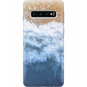 Силиконовый чехол на Samsung Galaxy S10, Самсунг С10 с принтом "Океанская волны"