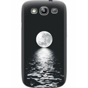Силиконовый чехол на Samsung Galaxy S3, Самсунг С3 с принтом "Луна над морем"