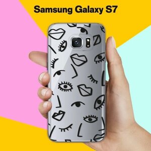 Силиконовый чехол на Samsung Galaxy S7 Черты лица / для Самсунг Галакси С7