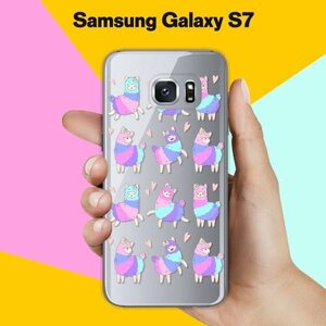 Силиконовый чехол на Samsung Galaxy S7 Фиолетовые ламы / для Самсунг Галакси С7