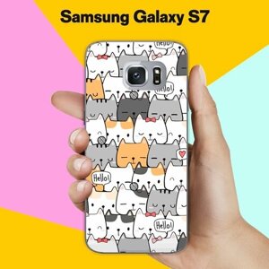 Силиконовый чехол на Samsung Galaxy S7 Коты 50 / для Самсунг Галакси С7