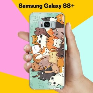 Силиконовый чехол на Samsung Galaxy S8+ Много котов / для Самсунг Галакси С8 Плюс