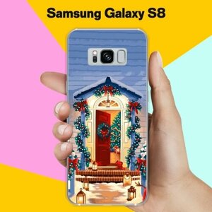 Силиконовый чехол на Samsung Galaxy S8 Новогодняя дверь / для Самсунг Галакси С8