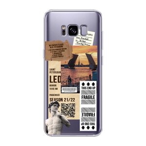 Силиконовый чехол на Samsung Galaxy S8 Plus / Самсунг Галакси S8 Плюс "Санкт-Петербург коллаж", прозрачный