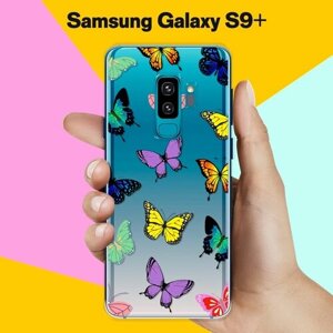 Силиконовый чехол на Samsung Galaxy S9+ Бабочки / для Самсунг Галакси С9 Плюс