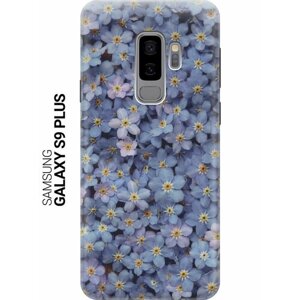 Силиконовый чехол на Samsung Galaxy S9+Самсунг С9 Плюс с принтом "Голубые фиалки"