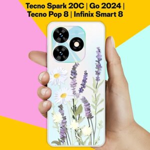 Силиконовый чехол на Tecno Spark Go 2024 / Tecno Spark 20C / Tecno Pop 8 / Infinix Smart 8 Цветы / для Техно Спарк Го 2024 / Техно Спарк 20Ц / Техно Поп 8 / Инфиникс Смарт 8