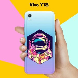 Силиконовый чехол на Vivo Y1S Астронавт с пончиком / для Виво Ю1С