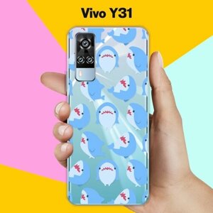 Силиконовый чехол на Vivo Y31 Акулы / для Виво Ю31