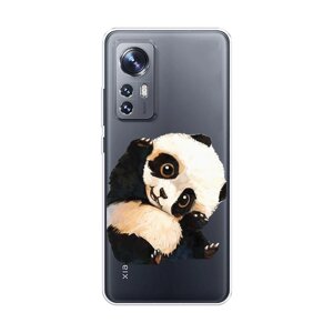 Силиконовый чехол на Xiaomi 12/12X/12S / Сяоми 12/12X/12S "Большеглазая панда", прозрачный