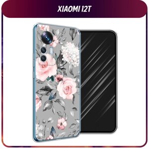 Силиконовый чехол на Xiaomi 12T / Сяоми 12T "Розы на сером"