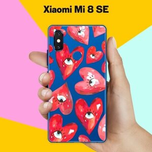 Силиконовый чехол на Xiaomi Mi 8 SE Сердца / для Сяоми Ми 8 СЕ