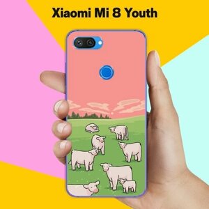 Силиконовый чехол на Xiaomi Mi 8 Youth Овечки / для Сяоми Ми 8 Юф