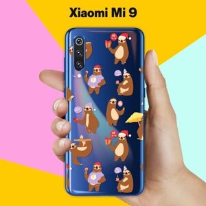 Силиконовый чехол на Xiaomi Mi 9 Ленивцы / для Сяоми Ми 9