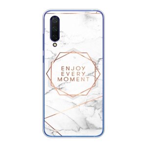 Силиконовый чехол на Xiaomi Mi A3 Lite / Сяоми Ми А3 Лайт Enjoy every moment мрамор