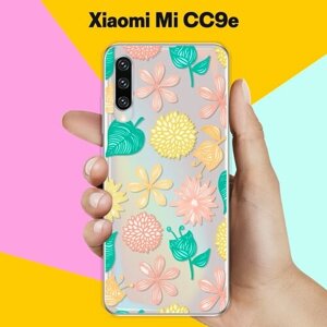 Силиконовый чехол на Xiaomi Mi CC9e Узор из цветов / для Сяоми Ми ЦЦ9е