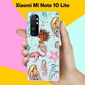 Силиконовый чехол на Xiaomi Mi Note 10 Lite Дельфин и русалка / для Сяоми Ми Ноут 10 Лайт