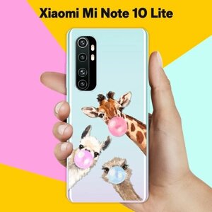 Силиконовый чехол на Xiaomi Mi Note 10 Lite Лама, жираф, страус / для Сяоми Ми Ноут 10 Лайт