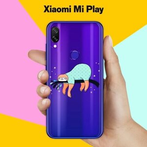 Силиконовый чехол на Xiaomi Mi Play Ленивец спит / для Сяоми Ми Плей