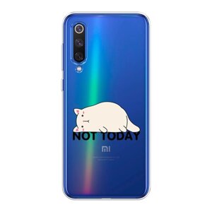 Силиконовый чехол на Xiaomi Mi9 SE / Сяоми Mi 9 SE "Cat not today", прозрачный