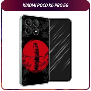 Силиконовый чехол на Xiaomi Poco X6 PRO 5G / Поко X6 Про 5G "Самурай на красном фоне"