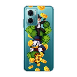 Силиконовый чехол на Xiaomi Redmi 10 5G / Сяоми Редми 10 5G "Scrooge McDuck and Monopoly", прозрачный