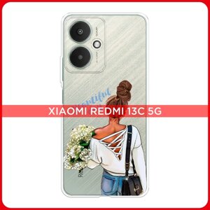 Силиконовый чехол на Xiaomi Redmi 13C 5G/13R 5G/Poco M6 5G / Сяоми Редми 13C 5G/13R 5G/Поко М6 5G Beautiful day vector, прозрачный