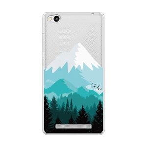 Силиконовый чехол на Xiaomi Redmi 3 / Сяоми Редми 3 "Синяя снежная гора", прозрачный