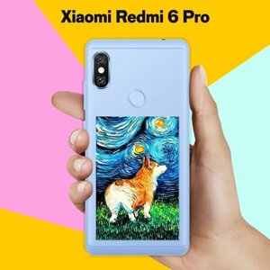 Силиконовый чехол на Xiaomi Redmi 6 Pro Ван Гог Корги / для Сяоми Редми 6 Про